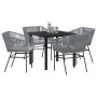 Conjunto de Comedor de Jardín 5 pcs Gris Poliratán en Sillas de jardín | Comprar online en Foru.es