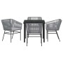 Conjunto de Comedor de Jardín 5 pcs Gris Poliratán en Sillas de jardín | Comprar online en Foru.es