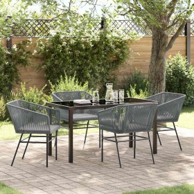 Conjunto de Comedor de Jardín con cojín 5 pcs Gris en Sillas de jardín | Comprar online en Foru.es