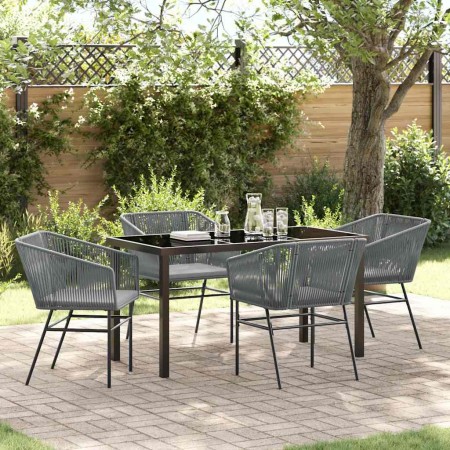 Conjunto de Comedor de Jardín con cojín 5 pcs Gris en Sillas de jardín | Comprar online en Foru.es