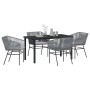 Conjunto de Comedor de Jardín con cojín 5 pcs Gris en Sillas de jardín | Comprar online en Foru.es