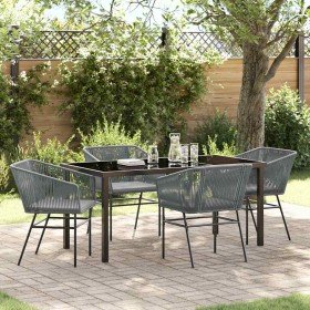 Conjunto de Comedor de Jardín 5 pcs Gris Poliratán en Sillas de jardín | Comprar online en Foru.es