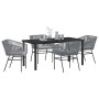 Conjunto de Comedor de Jardín 5 pcs Gris Poliratán en Sillas de jardín | Comprar online en Foru.es