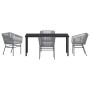 Conjunto de Comedor de Jardín 5 pcs Gris Poliratán en Sillas de jardín | Comprar online en Foru.es