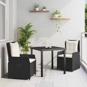 Conjunto de Comedor de Jardín 3 pcs Negro ratán sintético en Sillas de jardín | Comprar online en Foru.es