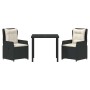 Conjunto de Comedor de Jardín 3 pcs Negro ratán sintético en Sillas de jardín | Comprar online en Foru.es