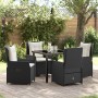 Conjunto de Comedor de Jardín 5 pcs Negro ratán sintético en Sillas de jardín | Comprar online en Foru.es