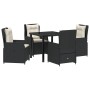Conjunto de Comedor de Jardín 5 pcs Negro ratán sintético en Sillas de jardín | Comprar online en Foru.es