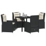 Conjunto de Comedor de Jardín 5 pcs Negro ratán sintético en Sillas de jardín | Comprar online en Foru.es
