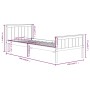 Estructura de cama madera maciza de pino gris 100x200 cm de vidaXL, Camas y somieres - Ref: Foro24-322203, Precio: 85,60 €, D...