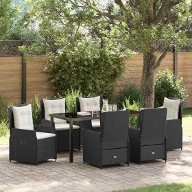 Conjunto de Comedor de Jardín 7 pcs Negro ratán sintético en Sillas de jardín | Comprar online en Foru.es