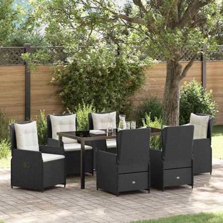 Conjunto de Comedor de Jardín 7 pcs Negro ratán sintético en Sillas de jardín | Comprar online en Foru.es