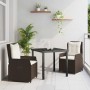 Conjunto de Comedor de Jardín 3 pcs Marrón ratán sintético en Sillas de jardín | Comprar online en Foru.es