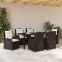 Conjunto de Comedor de Jardín 7 pcs Marrón ratán sintético en Sillas de jardín | Comprar online en Foru.es