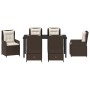 Conjunto de Comedor de Jardín 7 pcs Marrón ratán sintético en Sillas de jardín | Comprar online en Foru.es