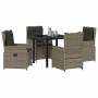 Conjunto de Comedor de Jardín 5 pcs Gris ratán sintético en Sillas de jardín | Comprar online en Foru.es