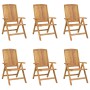 Sillas de jardín reclinables y cojines 6 uds madera maciza teca de vidaXL, Sillas de jardín - Ref: Foro24-3196507, Precio: 1,...