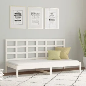 Sofá cama madera maciza de pino blanco 90x200 cm de vidaXL, Camas y somieres - Ref: Foro24-3108203, Precio: 132,00 €, Descuen...