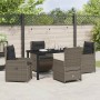 Conjunto de Comedor de Jardín 5 pcs Gris ratán sintético en Sillas de jardín | Comprar online en Foru.es