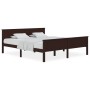 Estructura de cama madera maciza pino marrón oscuro 200x200 cm de vidaXL, Camas y somieres - Ref: Foro24-322201, Precio: 112,...