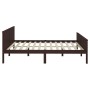 Estructura de cama madera maciza pino marrón oscuro 200x200 cm de vidaXL, Camas y somieres - Ref: Foro24-322201, Precio: 112,...