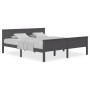 Estructura de cama madera maciza de pino gris 200x200 cm de vidaXL, Camas y somieres - Ref: Foro24-322208, Precio: 161,91 €, ...