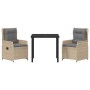 Conjunto de Comedor de Jardín 3 pcs Beige y Gris Claro en Sillas de jardín | Comprar online en Foru.es