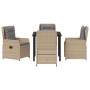 Conjunto de Comedor de Jardín 5 pcs Beige ratán sintético en Sillas de jardín | Comprar online en Foru.es