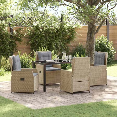 Conjunto de Comedor de Jardín 5 pcs Beige ratán sintético en Sillas de jardín | Comprar online en Foru.es