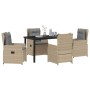 Conjunto de Comedor de Jardín 5 pcs Beige ratán sintético en Sillas de jardín | Comprar online en Foru.es