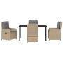 Conjunto de Comedor de Jardín 5 pcs Beige ratán sintético en Sillas de jardín | Comprar online en Foru.es