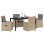 Conjunto de Comedor de Jardín 5 pcs Beige y Gris Claro en Sillas de jardín | Comprar online en Foru.es