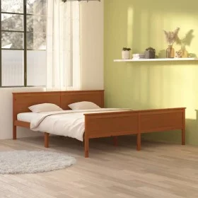 Estructura de cama madera maciza pino marrón miel 180x200 cm de vidaXL, Camas y somieres - Ref: Foro24-322193, Precio: 169,90...