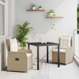 Conjunto de Comedor de Jardín 3 pcs Beige ratán sintético en Sillas de jardín | Comprar online en Foru.es