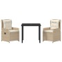 Conjunto de Comedor de Jardín 3 pcs Beige ratán sintético en Sillas de jardín | Comprar online en Foru.es