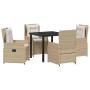 Conjunto de Comedor de Jardín 5 pcs Beige y Gris Claro en Sillas de jardín | Comprar online en Foru.es