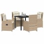 Conjunto de Comedor de Jardín 5 pcs Beige y Gris Claro en Sillas de jardín | Comprar online en Foru.es