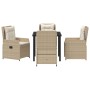 Conjunto de Comedor de Jardín 5 pcs Beige y Gris Claro en Sillas de jardín | Comprar online en Foru.es