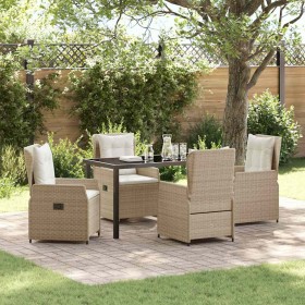 Conjunto de Comedor de Jardín 5 pcs Beige ratán sintético en Sillas de jardín | Comprar online en Foru.es