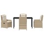 Conjunto de Comedor de Jardín 5 pcs Beige ratán sintético en Sillas de jardín | Comprar online en Foru.es