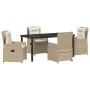 Conjunto de Comedor de Jardín 5 pcs Beige ratán sintético en Sillas de jardín | Comprar online en Foru.es