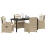 Conjunto de Comedor de Jardín 5 pcs Beige ratán sintético en Sillas de jardín | Comprar online en Foru.es
