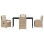 Conjunto de Comedor de Jardín 5 pcs Beige ratán sintético en Sillas de jardín | Comprar online en Foru.es