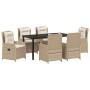 Conjunto de Comedor de Jardín 7 pcs Beige y Gris Claro en Sillas de jardín | Comprar online en Foru.es