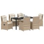Conjunto de Comedor de Jardín 7 pcs Beige y Gris Claro en Sillas de jardín | Comprar online en Foru.es