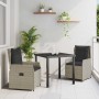 Conjunto de Comedor de Jardín 3 pcs Gris Claro ratán sintético en Sillas de jardín | Comprar online en Foru.es