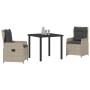 Conjunto de Comedor de Jardín 3 pcs Gris Claro ratán sintético en Sillas de jardín | Comprar online en Foru.es