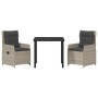 Conjunto de Comedor de Jardín 3 pcs Gris Claro ratán sintético en Sillas de jardín | Comprar online en Foru.es