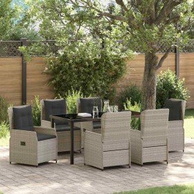 Conjunto de Comedor de Jardín 7 pcs Gris Claro ratán sintético en Sillas de jardín | Comprar online en Foru.es