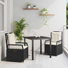Conjunto de Comedor de Jardín 3 pcs Negro ratán sintético en Sillas de jardín | Comprar online en Foru.es